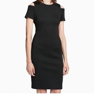 Calvin Klein cold shoulder black scuba dress, sz 4